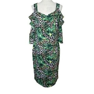 Bold Elements Tropical Leopard Print Dress  Large